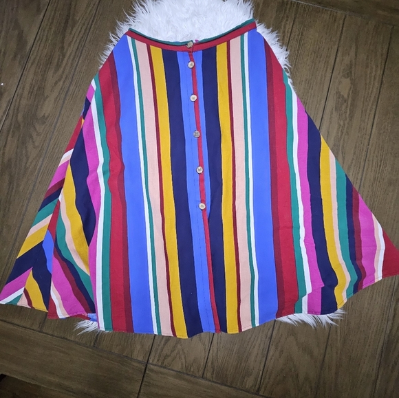Vibrant Striped A-Line Skirt - Picture 2 of 3